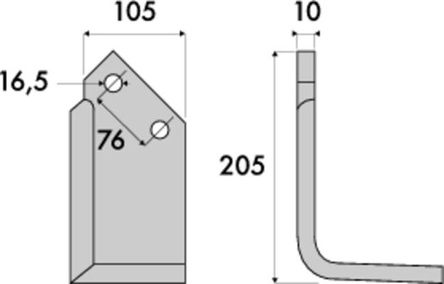 Image sur Lame rotavator équerre Howard 109960 Gauche